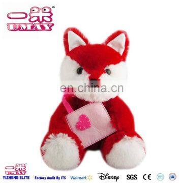 OEM plush New plush red fox toy with bag soft for kids 0507 Shenzhen factory