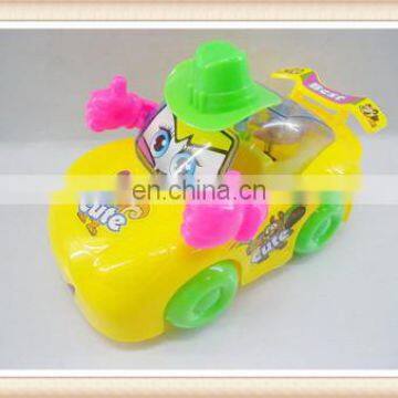 clear plastic candy box toy, kids pull string cartoon car toy,sweet candy toys