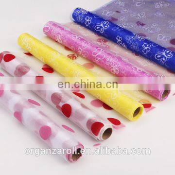 Hot Sale Parrty Decorative Dot Flocked Organza Roll