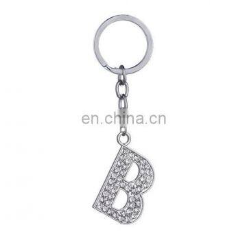 26 Letter Available Alphabet Rhinestones Metal Keychain photo-3