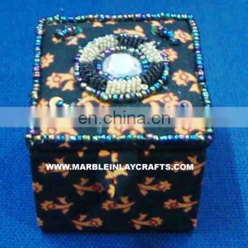 Black Color Zari Hand Embroidery Box