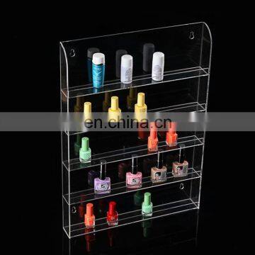 Wholesale high clear plexiglass nail polish display rack with wall-mounted