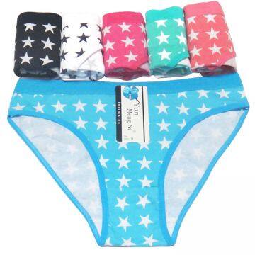 Yun Meng Ni Sexy Underwear Five Star Printed Girls Briefs Breathable Cotton Women's Panties photo-3