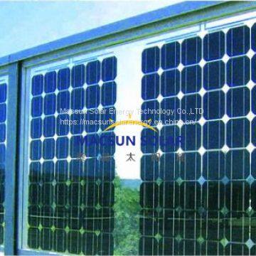 High Transparency 156*156mm Solar cells 280W BIPV Monocrystalline Solar Panel with Double Glass