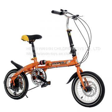 Orange 12/14/16/18 Inch Foldable Bike Mountain Bike for Kids