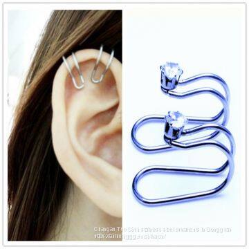 Amazon hot diamond ear clip without pierced ears can also wear foreign trade earrings wholesale manufacturers.