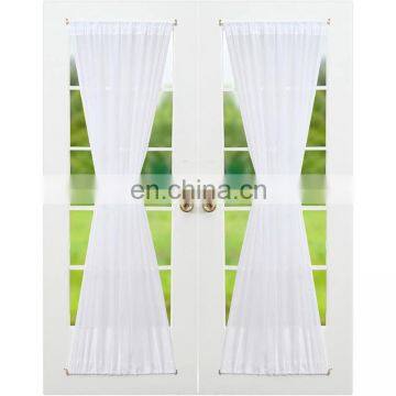 Best sell customized white sheer door window curtain voile french door curtain