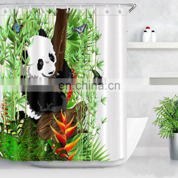 i@home Cute Panda digital printing animal polyester bathroom shower curtain waterproof