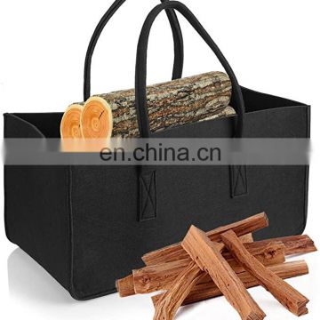 Wholesale lightweight handmade felt tote firewood bag