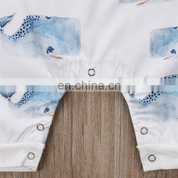 2018 New Design Romper Sleeveless Jumpsuit Whale Printed One Piece Newborn Boy Girl Summer Romper photo-4