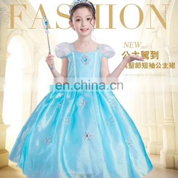 A new snow and ice princess dress for girls Halloween girls clothing