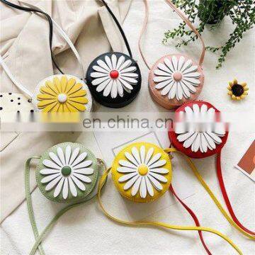 Three-dimensional small daisy children's bag new diagonal shoulder bag PU fashion coin purse