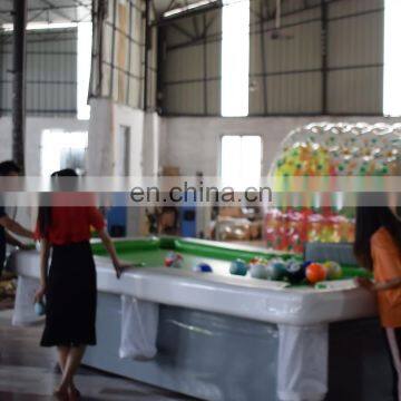 Mobile blow up cheap inflatable table tennis court with 16 number balls for sale