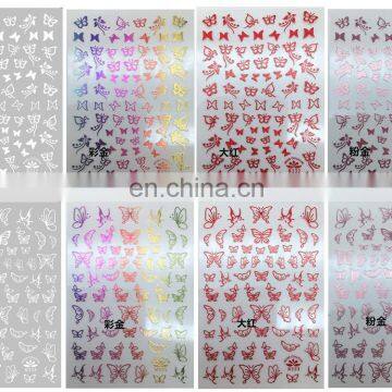 Stickers Gold Butterfly Decals Holographic Decal 3D Buttrrfly Silver Metallic Nail Sticker photo-5