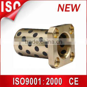 Solid-Lubricant-Inlaid oilless bronze bushing ,du bush graphite flange bushing ,brass guide busing