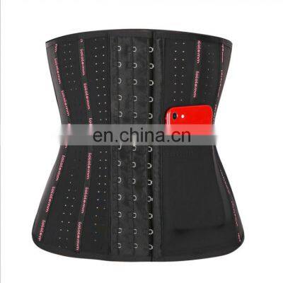 Custom Sweet Belts Waist Trimmer Abdominal Trainer Adjustable Sweat AB Belt With Zipper Pocket