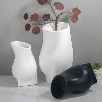 European Style New Design Concave Belly Bottle Ceramic Flower Vase For Hotel And Garden