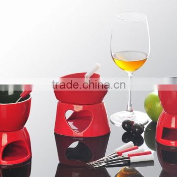 New products Ceramic chocolate fondue set, mini fondue set