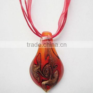 top sale Lampwork Glass Pendant Necklace Lampwork glass Necklace murano glass pendant lights with wax cord