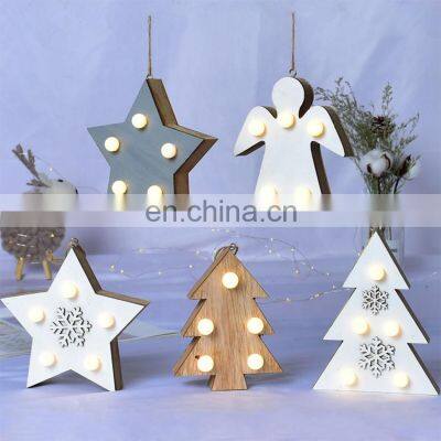 christmas decoration lights supplies wooden decoration with led lamp