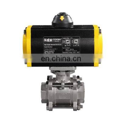 COVNA 2 Way Thread Double Acting Type Air Control Ball Valve 304 Stainless Steel Pneumatic Actuated Ball Valve