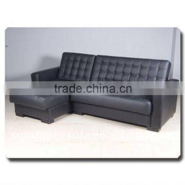 Pu Chesterfield Leather Corner Sofa Bed With Storage