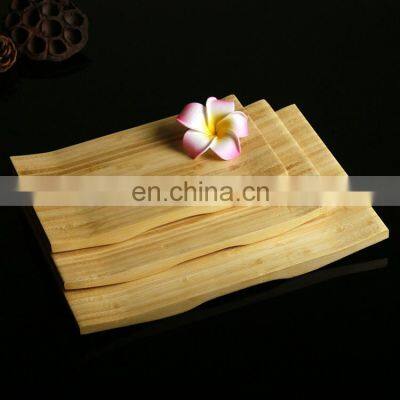 Japanese Style Rectangle Two-color Sushi Food Divider Serving Bamboo Snack Plate photo-3