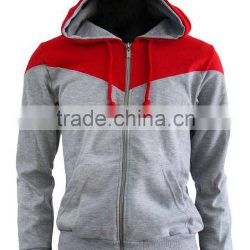 Two color zipper-up Hoodie / zipper up Hoodie / Contrast zipper-up Hoodies