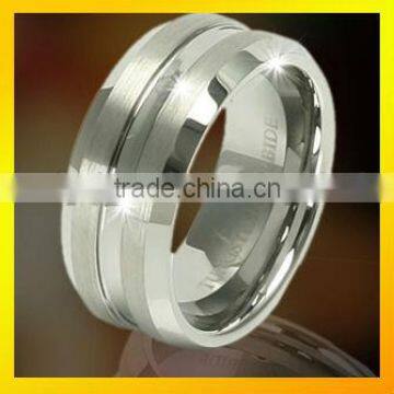 big channel and facet tungsten carbide ring