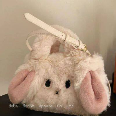 37Plush Bag Cute Cartoon Bunny Bag Shoulder Crossbody Bag Fur Bag Autumn Bag photo-3