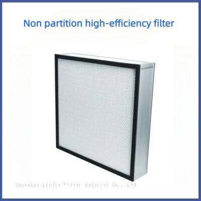 Aluminum frame high-efficiency filter without partition