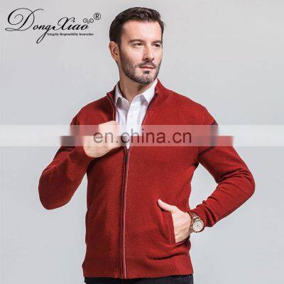 Men's Customizable High Quality Cashmere Cardigan Sweater Comfortable Full Zipper Winter Crew Neck Knitted Design photo-5