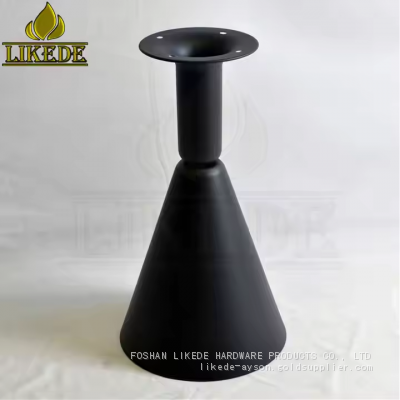 New Black Cast Iron Trumpet Conical Round Steel Table Leg Decorative Outdoor Coffee Table Leg photo-5