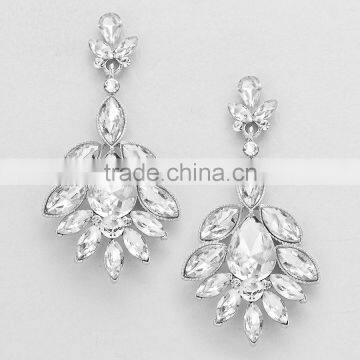 2016 New Gold Earring Crystal Flower Petals Drop Evening Earring Luxury Fashion Earring photo-2