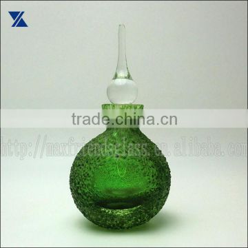 green glass perfume bottle, scent bottle, reed diffuser with clear stopper