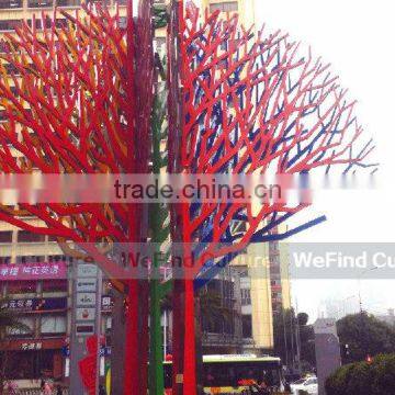 Outdoor Tree Shaped Lacquered Metal Welded Sculpture