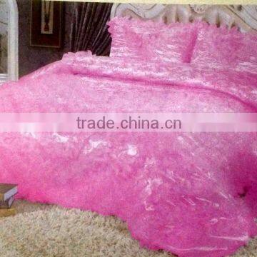 New Design 100% Polyester Satin/Jaquard/Embroidery 4Pcs Taffeta Bedding Set