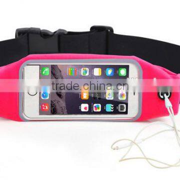 New products fitness jogging belt gym sports elastic waist bag with touch screen