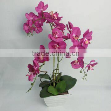 Indoor decor artificial latex flowers orchids with wholesale price