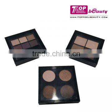 square shape 4 color makeup eyeshadow palette with transparent cap