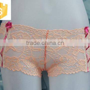 sexy transparent Light color lace belt underwear panty for young girl