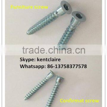 20 years manufacture Carbon steel Hex socket head Furniture screw confirmat screw