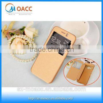 View window flip case for htc one M9 with transparent pc back
