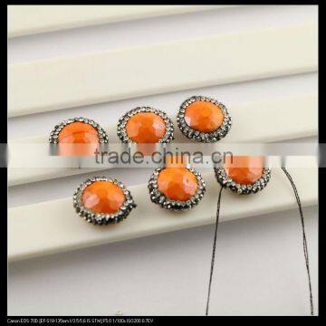 LFD-0092B Wholesale Faceted Stone Beads,Round Shape,with Crystal Rhinestone Paved Loose Connector Beads For Jewelry Making photo-5
