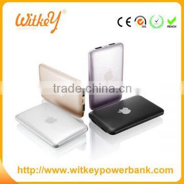 2016 ultra thin slick design credit card size wireless power bank battery charger for iphone