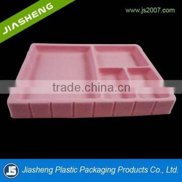 pink flocking thermoformed plastic tray