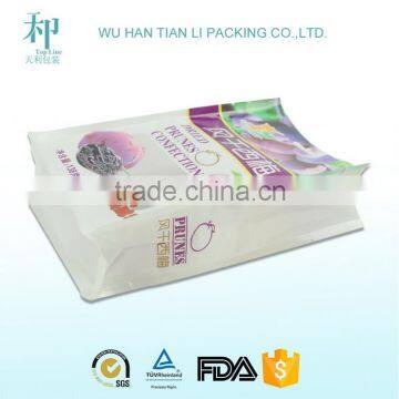custom logo printing biodegradable laminating NY/PE ziplock square bottom bag