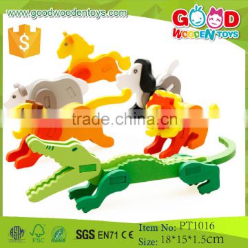 Yunhe Factory Direct Sale Wood Animal Toy 3d Puzzle for Baby                        
                                                Quality Choice