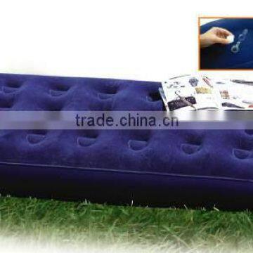 FLOCKED AIR BED WITH BUILT IN PUMP