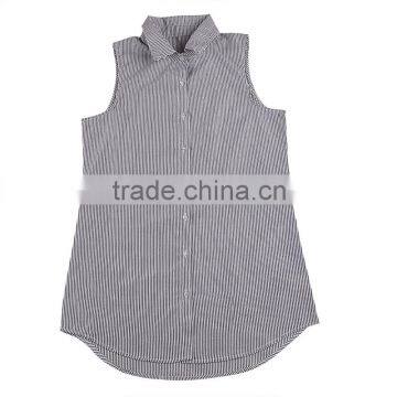 Sleeveless girls tops blouses designs dress/female apparel manufacturers